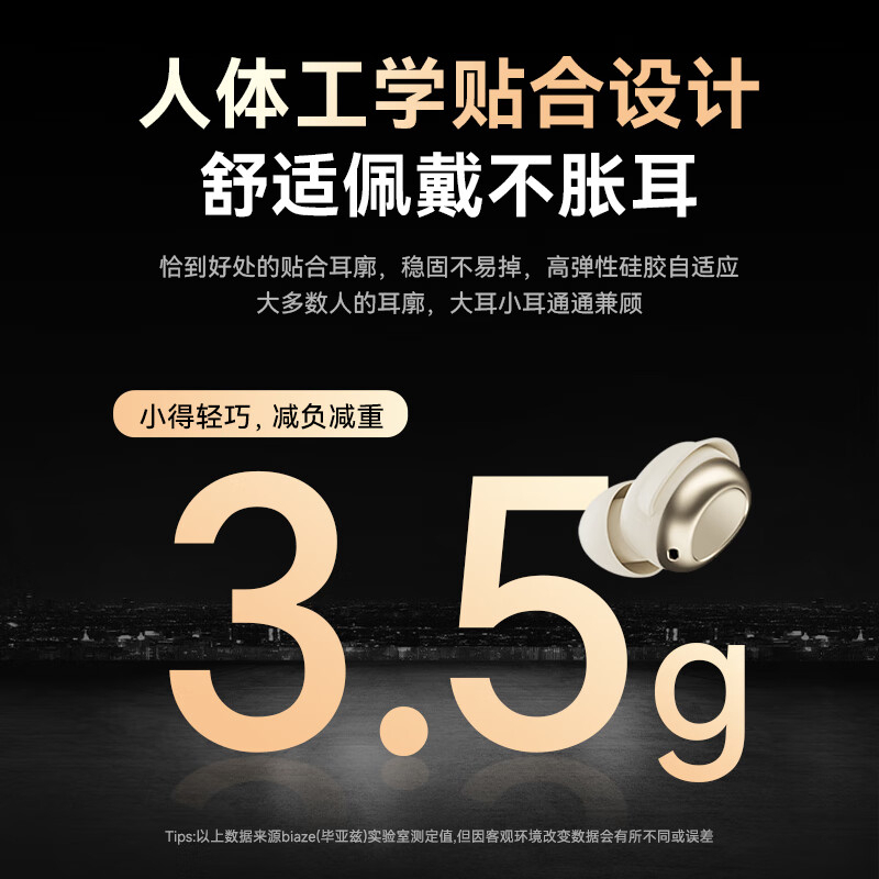 毕亚兹(BIAZE)D79入耳式蓝牙耳机30mAh(耳机)400mAh(充电仓)(单位:副)高清大图
