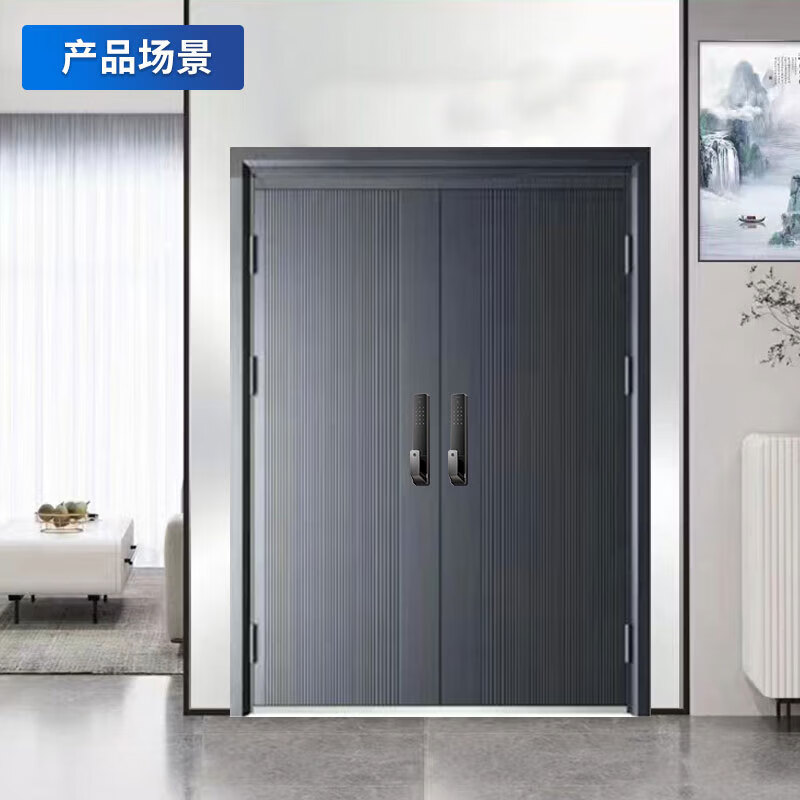 启功钢质防盗门进户安全门单位小区民房平开入户防盗门QG-JZFDM7680高清大图