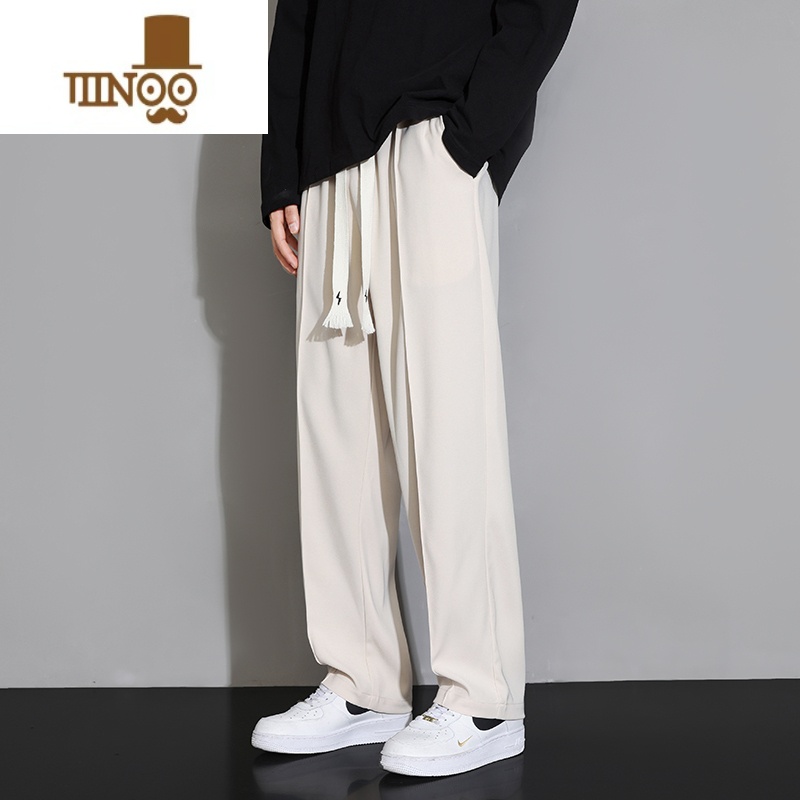 YANXU裤子男士宽松直筒阔腿卫裤男款潮牌装运动百搭休闲长裤高清大图