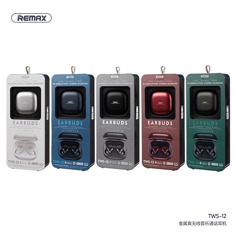 REMAX TWS-12真无线金属蓝牙耳机无线充电仓5.0降噪通话游戏音乐耳机
