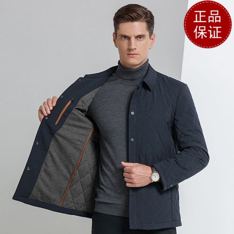 免费顺丰 翻领棉衣男中年翻领薄棉服中老年棉袄春秋装加厚夹克外套爸爸装棉服2024冬装新款轻奢皮草真皮大码外套男装图片