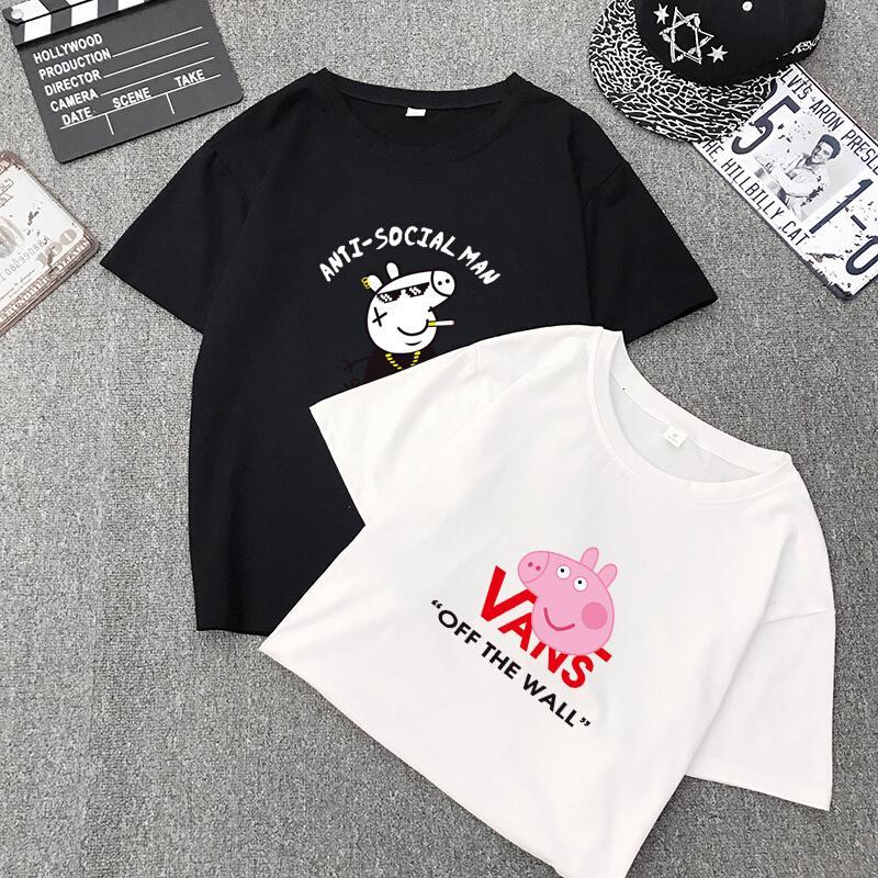 小猪佩奇T恤女短袖闺蜜装衣服抖音半袖体恤情侣装班服