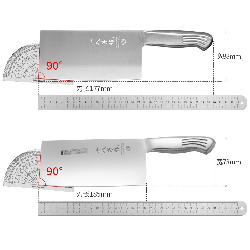 十八子作菜刀家用厨房斩骨切菜两用刀不锈钢锋利厨师专用刀具正品高清大图
