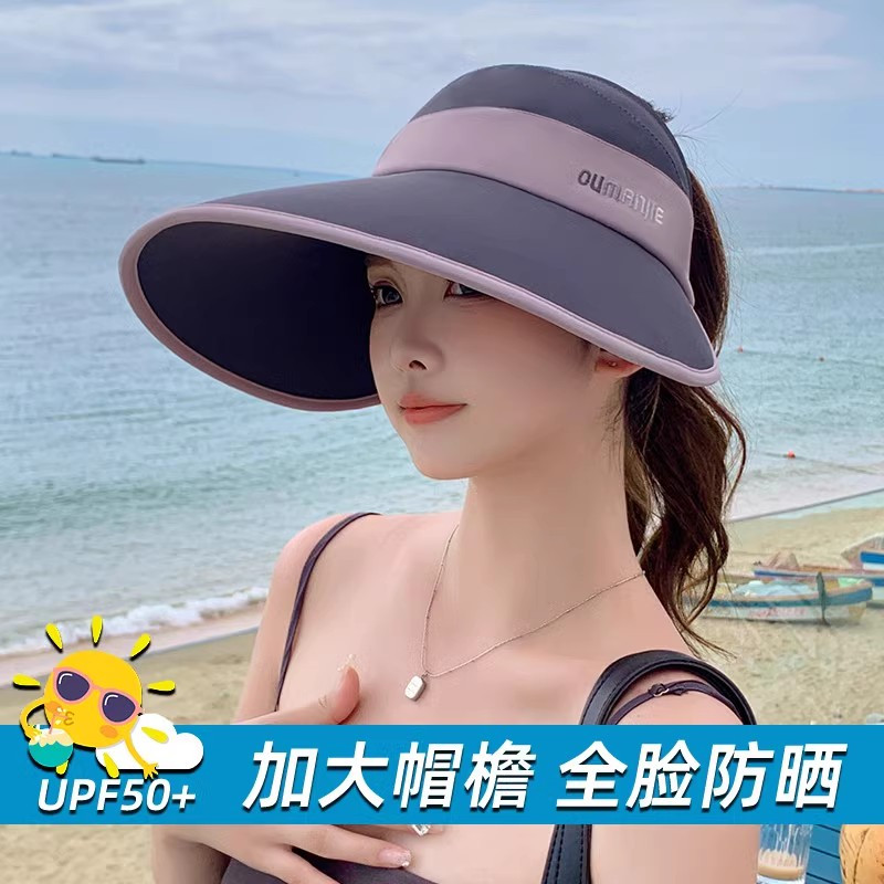L’ALPINA/阿尔皮纳袋鼠 大帽檐空顶夏季防紫外线可折叠遮脸太阳帽