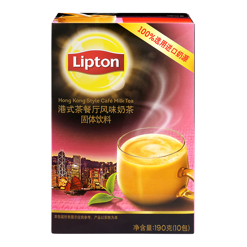 立顿Lipton 港式茶餐厅风味奶茶 速溶固体饮料10包190g 方便冲调饮品
