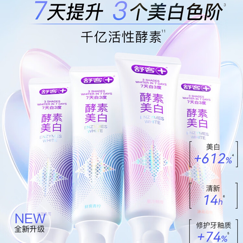 舒客酵素牙膏冰沁白桃120g高清大图