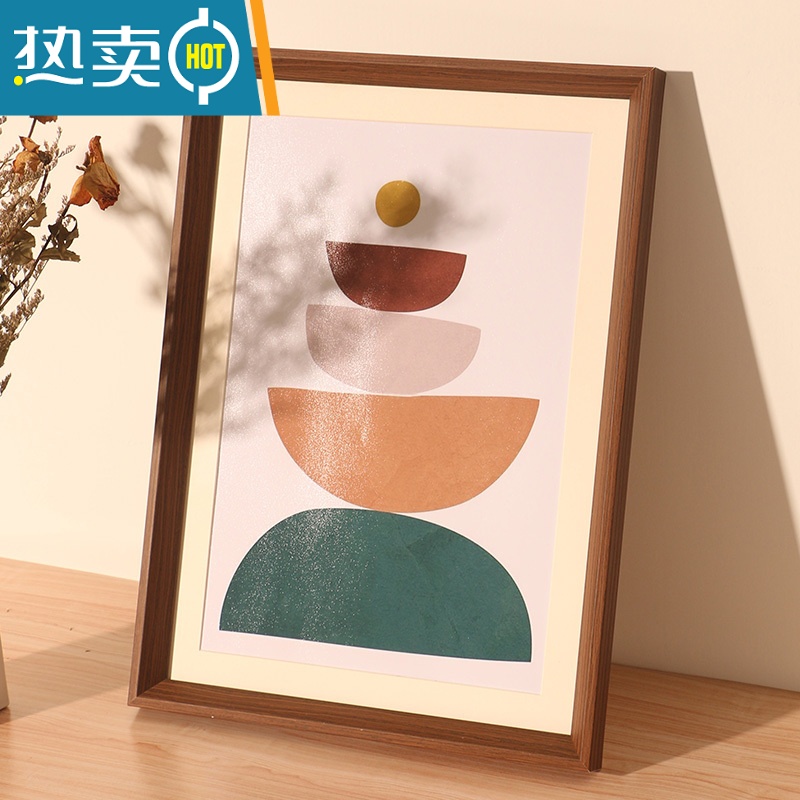 敬平画框装裱a4挂墙a3大相框裱画4K素描油画外框8K实木色定制任意尺寸 黑胡桃 30寸[内径50.8*76.2]挂墙高清大图