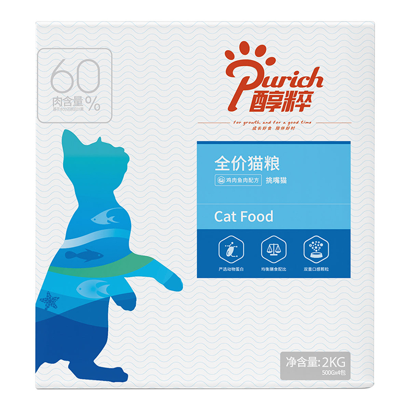 Purich醇粹猫粮 优选成猫馋嘴猫粮2kg 口感丰富 美短英短折耳布偶田园猫