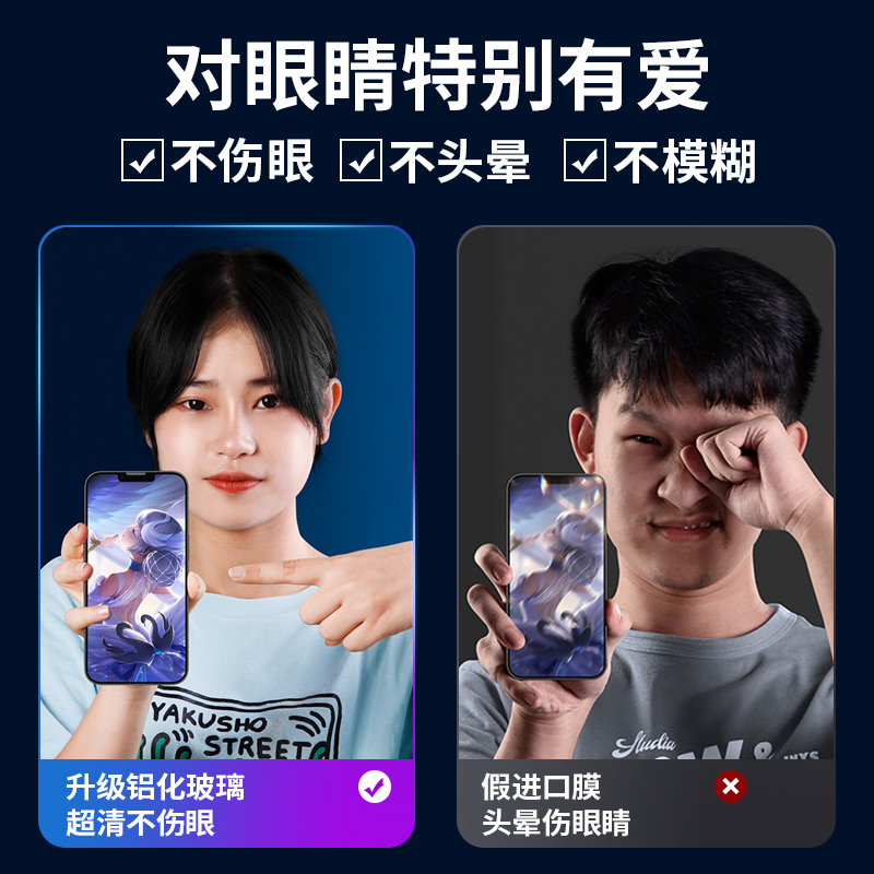 讯迪适用苹果14ProMax钢化膜iPhone14手机膜14plus防尘网新款高清防指纹防窥膜全屏覆盖十四保护膜防爆防摔