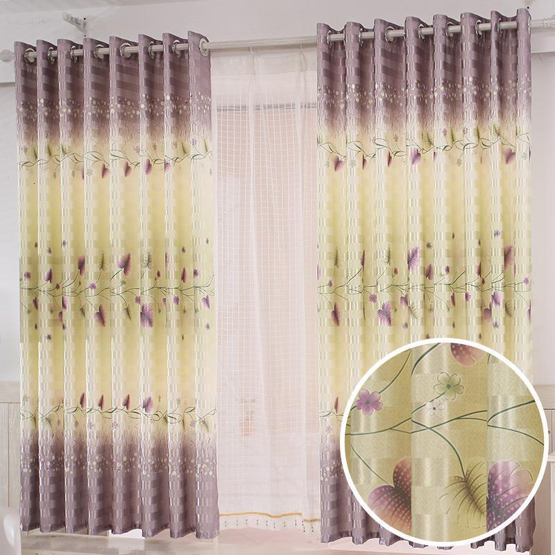 家柏饰(CORATED)窗帘定制简约现代小短帘飘窗客厅卧室阳台遮光布料免打孔安装 藤蔓米黄 一米布【不加工不包边】