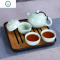 陶瓷旅行功夫茶具套装一壶四杯茶壶茶盘开业送礼家用定OGO 封后 豆绿哥窑禅茶一壶四杯+旅行包 5件