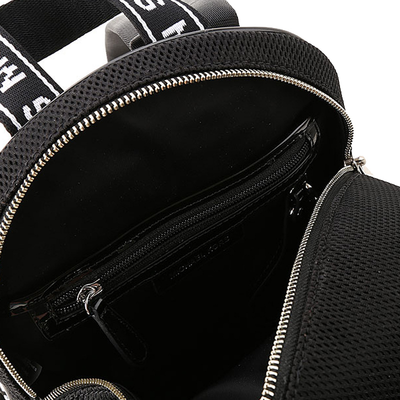 Michael Kors 迈克·科尔斯 女士黑色字母图案背包双肩包 30S9SEZB2U-BLACKWHITE