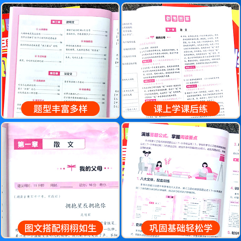 [语文]阅读提升训练 七年级 [正版]2023秋 语文三段式阅读提分训练 初中七7八8九9年级阅读理解专项训练书人教版同高清大图