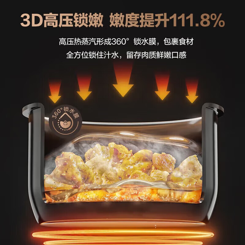 美的(Midea)0涂层电压力锅家用5L大容量多功能烹饪智能预约煮饭煲汤开盖火锅高压锅 MY-S5178K 5L高清大图