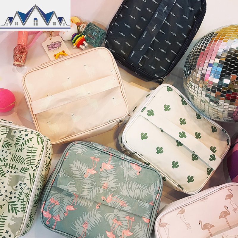 韩版分格洗漱包便携化妆包女可爱日系多隔层化妆品收纳包网红ins 三维工匠高清大图