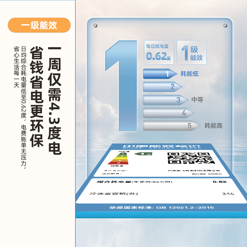 新飞(Frestec)246升家用冷柜小型冰柜一级能效单温区冷藏冷冻小冰柜母乳冰柜卧式顶开门BC/BD-246KA