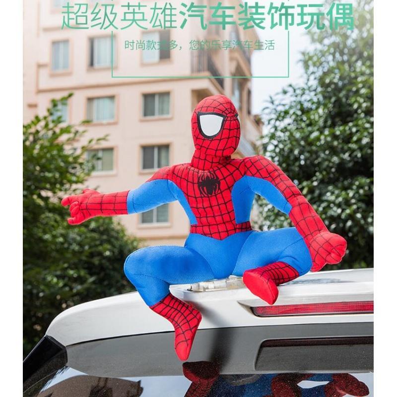 汽车外部饰品车顶玩偶装饰奥特曼车尾创意个性公仔蜘蛛侠车载摆件