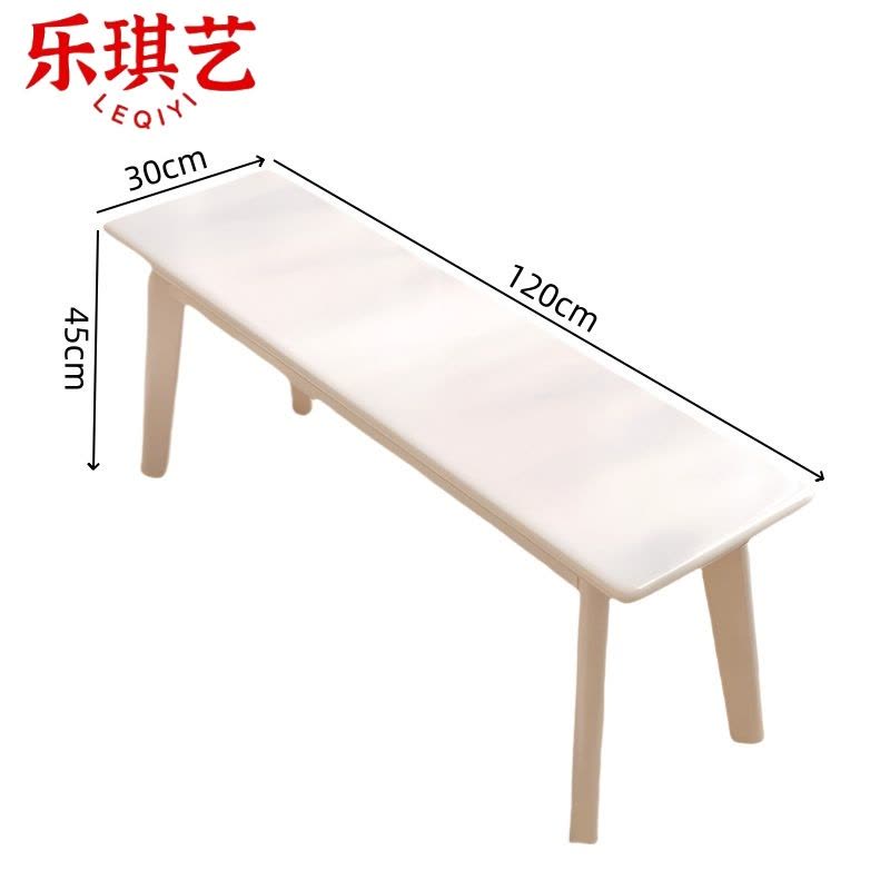 乐琪艺 长条凳 白色 120*30*45cm 张图片