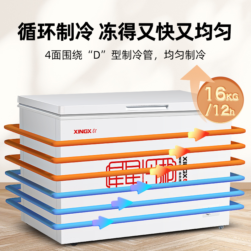 星星(XINGX)商厨 BD/BC-355E 355升 冷柜 厨房商用保鲜设备卧式通体大容量 冷藏冷冻转换单温冷柜高清大图