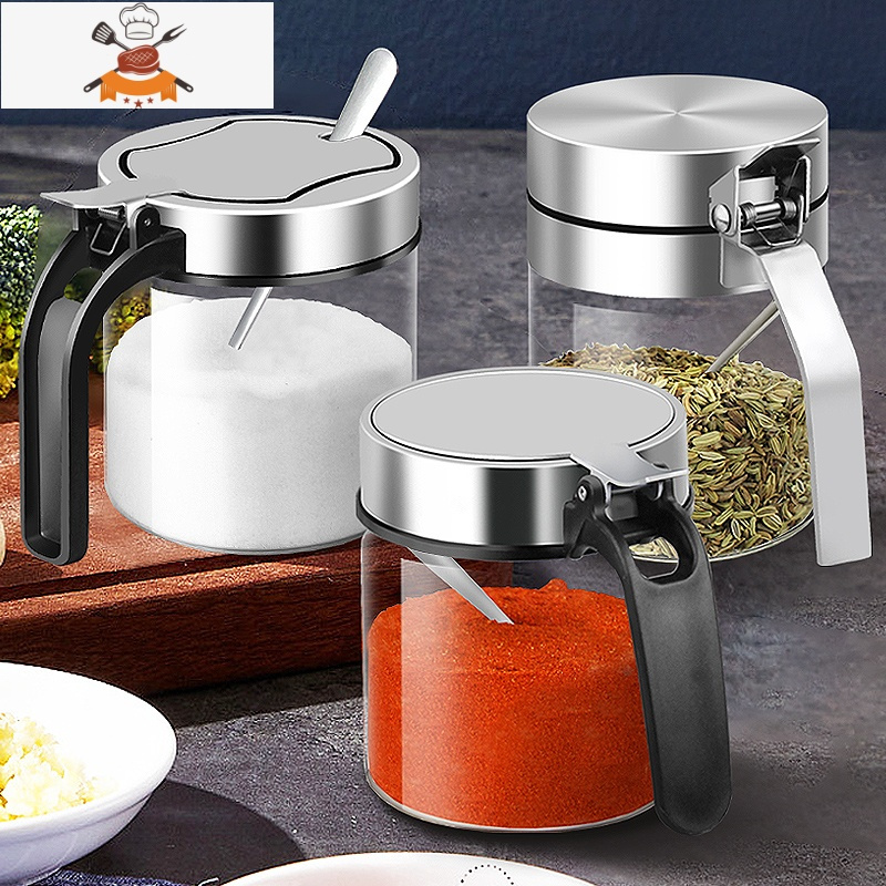 敬平玻璃调味瓶罐调料盒鸡精盐味精胡椒粉辣椒面罐酒店家用厨房收纳盒