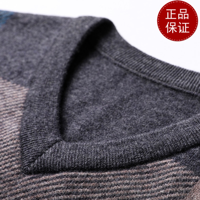 免费退换男士马甲背心毛衣高档加厚纯山羊绒100%针织衫v领坎肩秋冬上衣男山羊绒不褪色保暖_781_379高清大图