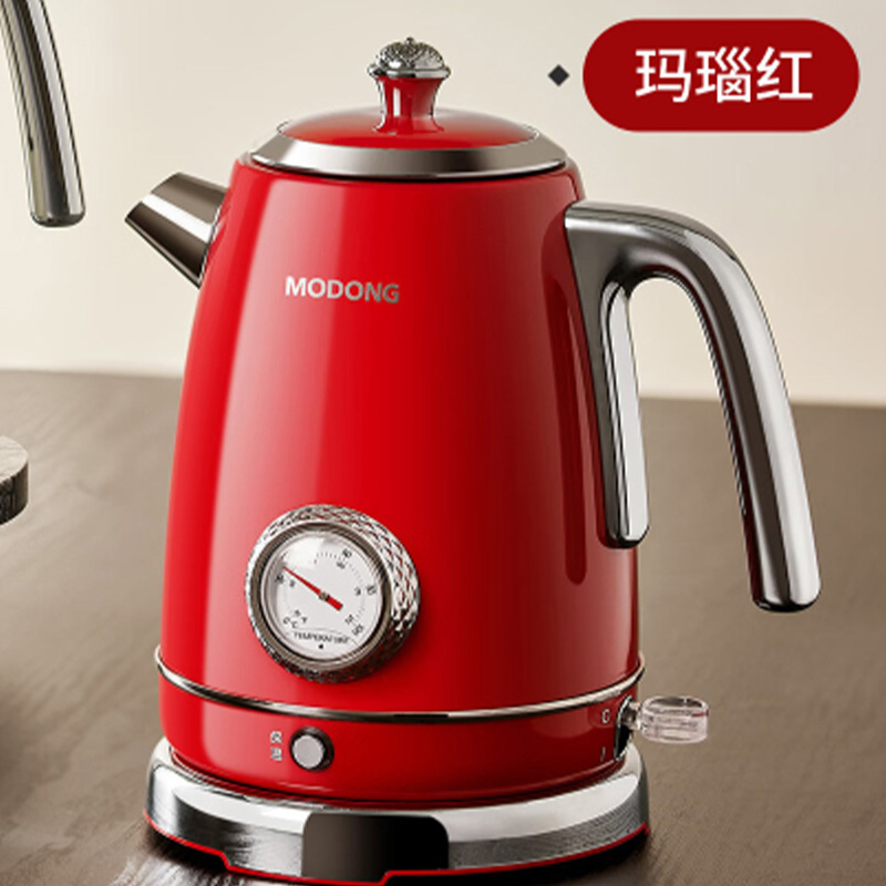摩动电热水壶1.8L玛瑙红MD-DSH11R长效恒温高清大图
