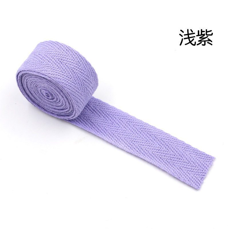 2cm彩色棉纱人字带织带棉布带手工包边带滚边带绑带包背包带子 浅紫【10米】