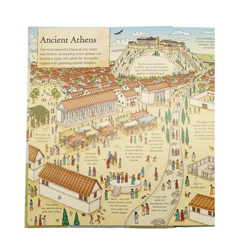 [正版]Usborne看里面系列翻翻书 古希腊 See Inside Ancient Greece 英文原版绘本 希腊高清大图