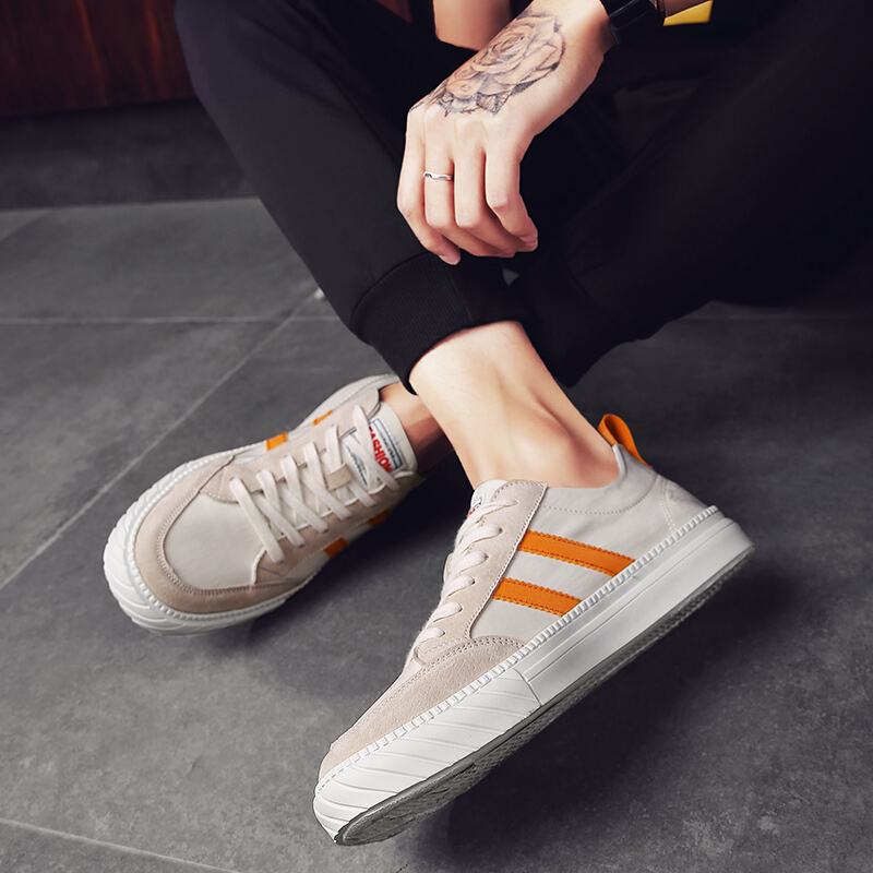 梵克公牛鞋鞋子男夏季透气男生低帮休闲帆网纱鞋韩版潮流男士百搭网红