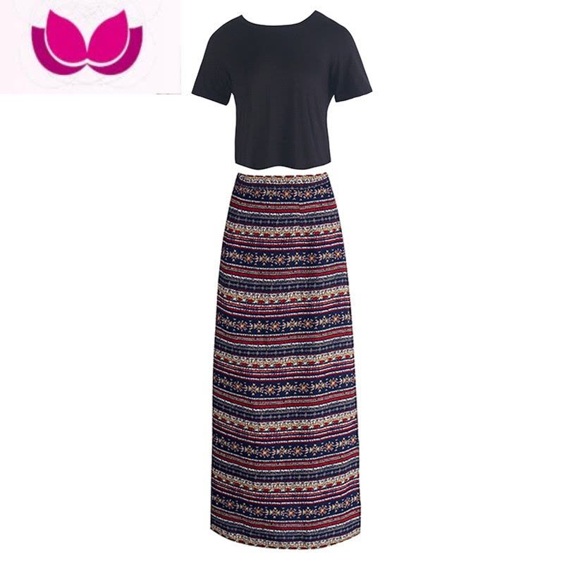 七斓云南傣族女装长裙显高显瘦套连衣裙包臀裙海边旅游沙滩裙套装图片