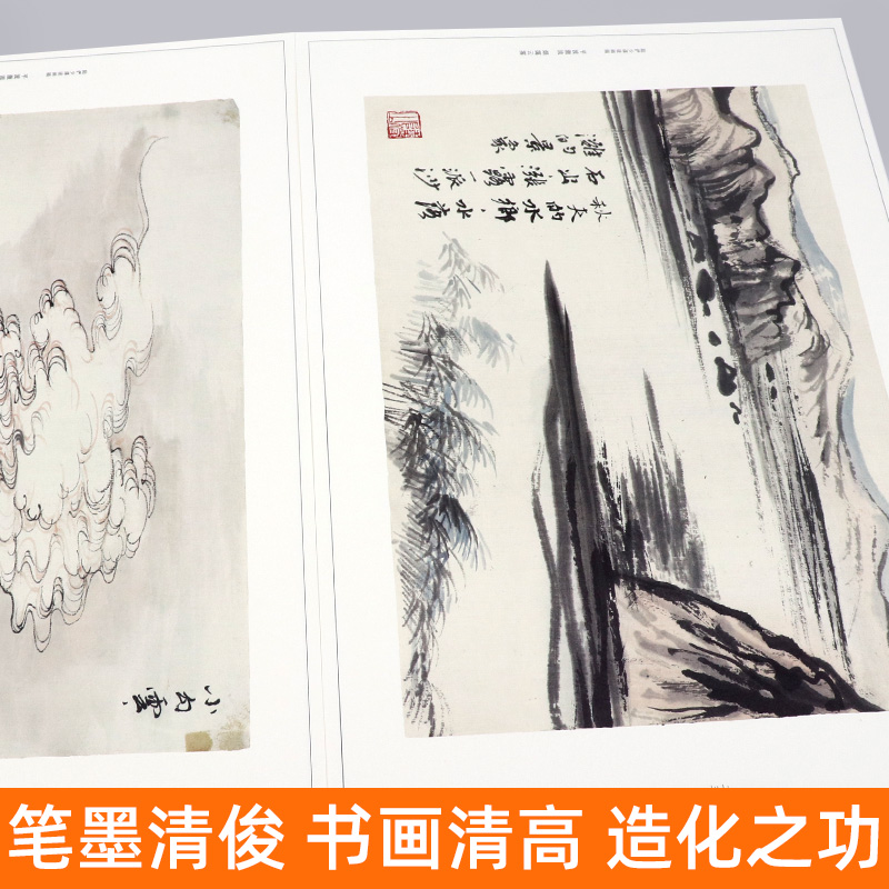 [正版]大尺寸活页 陆俨少课徒画稿 平波激流、烟霭云雾 山水画集写意花鸟画全集画集画册临摹教程画法技法范本艺术绘画人民高清大图