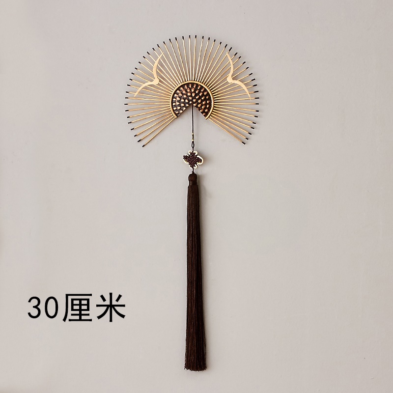 新中式客厅墙饰餐厅创意挂饰家居玄关铁艺壁挂电视沙发背景墙装饰 三维工匠 A款直径70壁饰高清大图