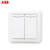 瑞士ABB 开关插座 德静二位双控带装饰线开关 10AXAJ136