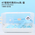 仓鼠47笼金丝熊花枝笼子超大号60基础笼用品套餐专用别墅便宜栅栏 默认尺寸 47笼简约ins风-蓝