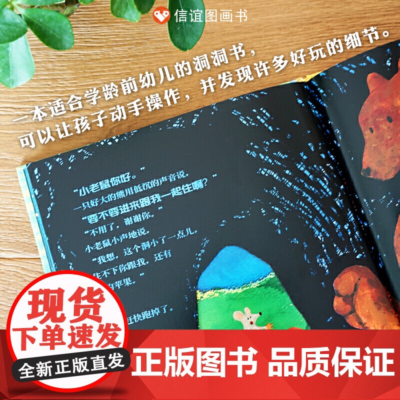 小老鼠找新家 3-6岁幼儿玩具书洞洞书 儿童信谊精装绘本 正版书籍幼儿园大班小班宝宝睡前读物亲子共读精装硬壳一年级高清大图