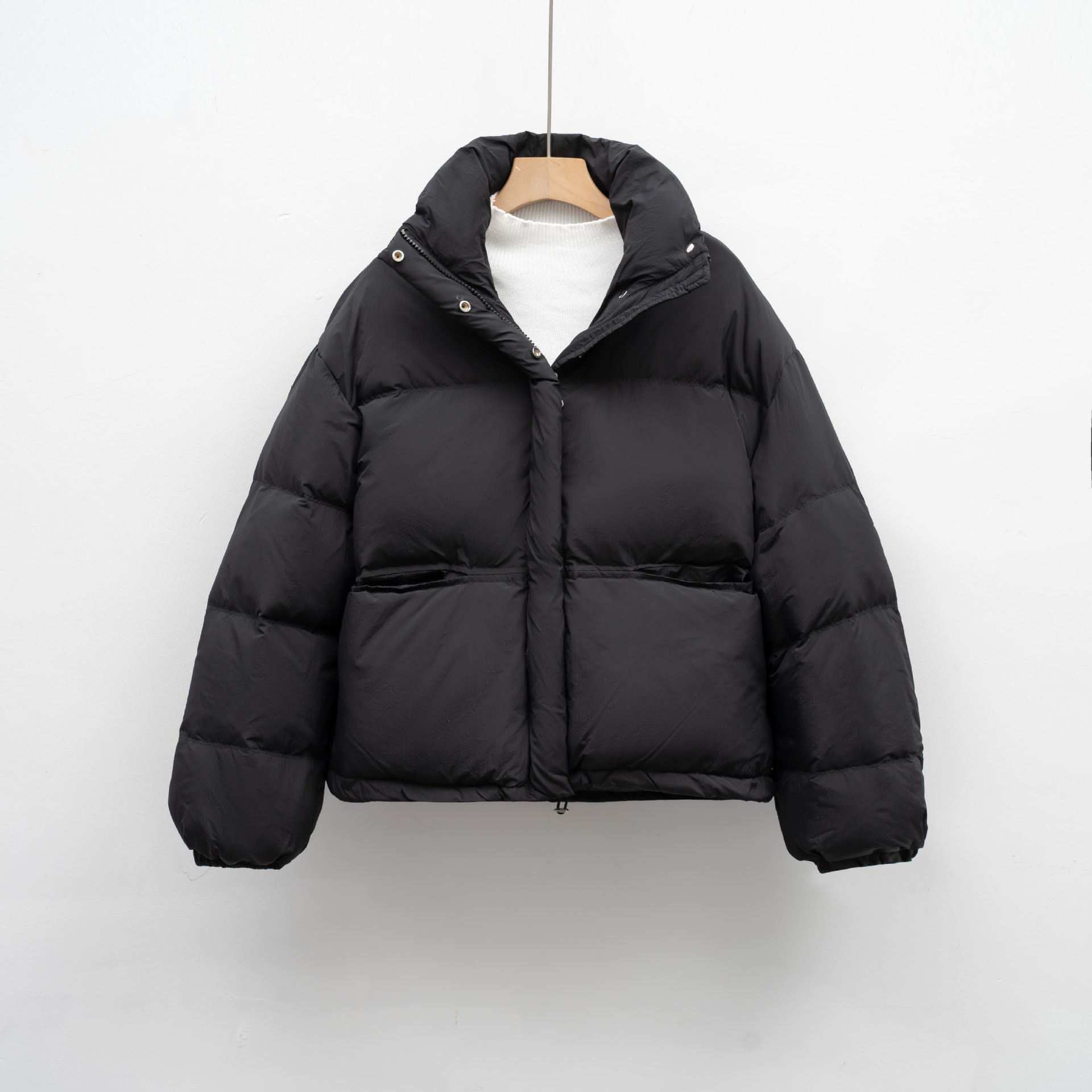 纯色简约宽松立领多巴胺羽绒服女冬季韩版保暖面包服外套高清大图