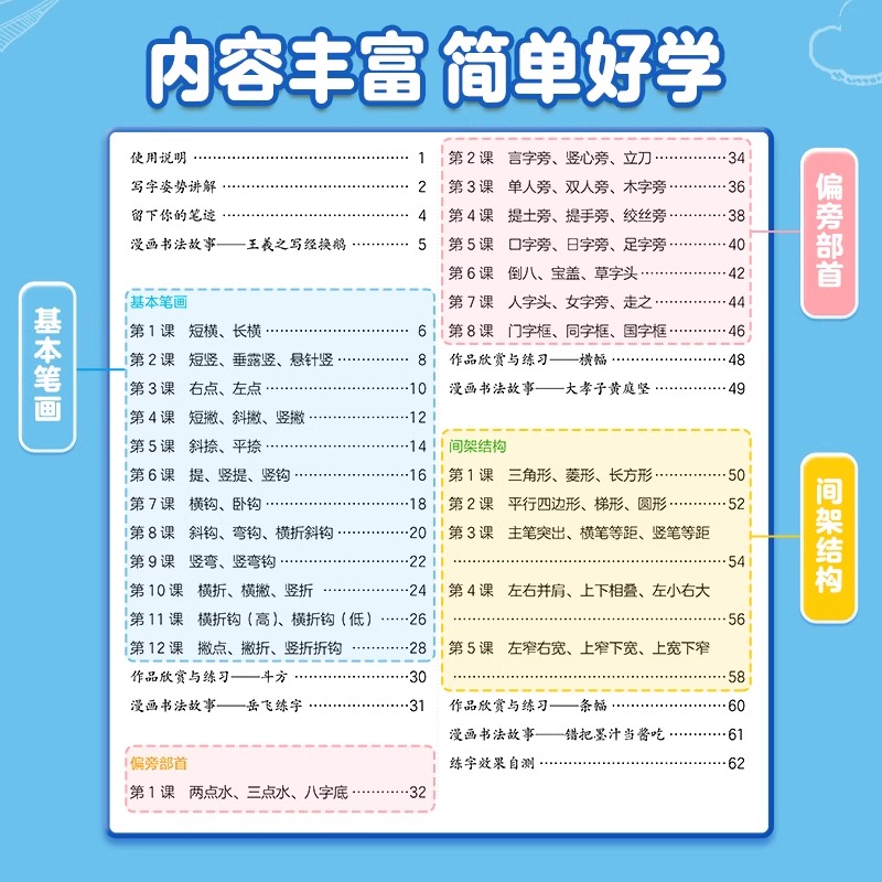 一年级适用 [正版]写字半小时一二三年级练字帖小学生四五六字帖荆霄鹏字帖练字笔画笔顺生字描红练习写字硬笔书法初学者练字楷高清大图