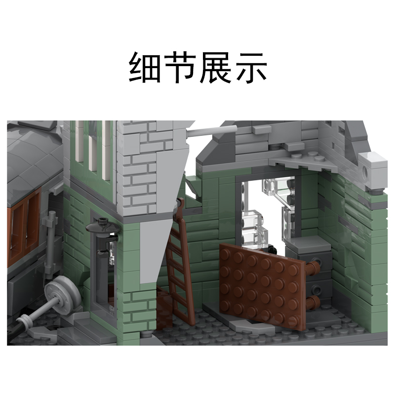 二战战争废墟场景战壕坦克飞机苏军人仔拼装玩具德军堡垒苏联