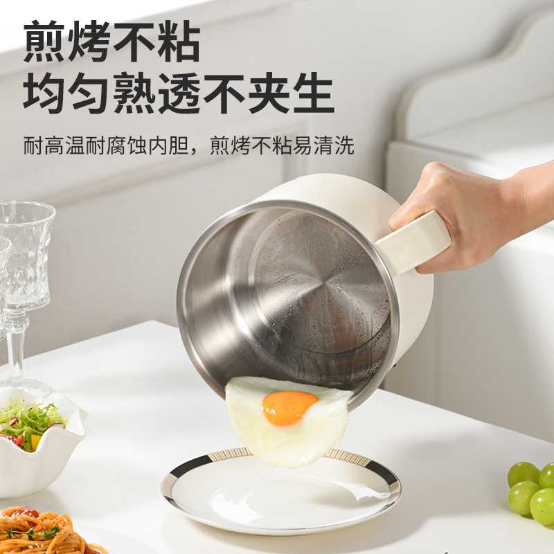 利仁电煮锅304不锈钢0涂层内胆小电锅宿舍学生锅电煮锅电火锅多功能一体电热锅1.8升DHG-B182高清大图