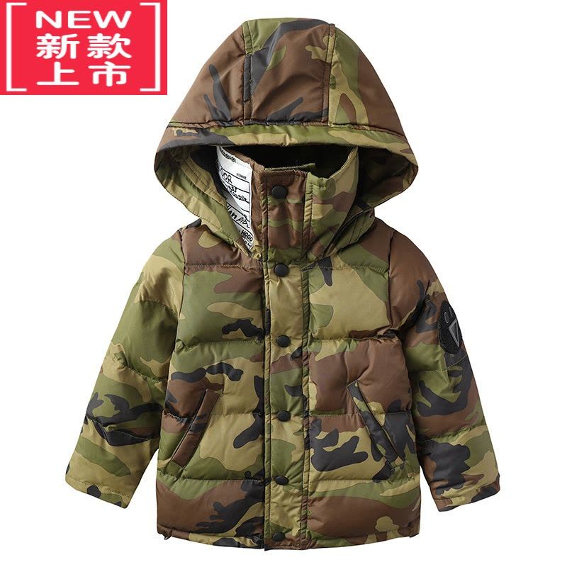 可莉允男童迷彩棉服连帽中大童加厚棉袄韩版2021冬季潮童装男孩保暖外套图片