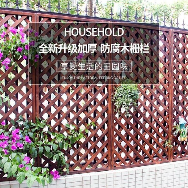 三角支架 装饰品店铺贴墙实木质园林地面护栏围栏栅栏户外结实家庭屋顶田园