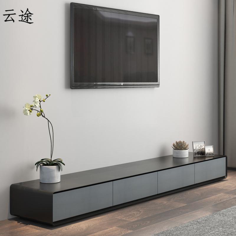 现代简约电视柜 北欧大小户型电视机柜 黑色橡木纹客厅地柜矮柜定制