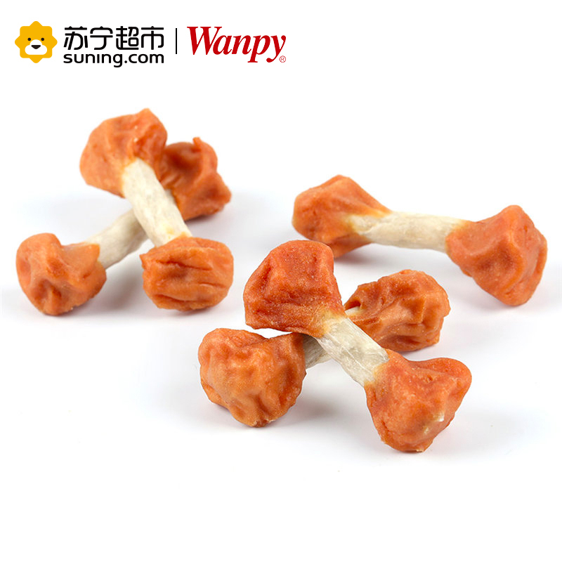 Wanpy顽皮狗零食犬用鸡肉哑铃400g训狗奖励零食狗狗肉干肉片磨牙