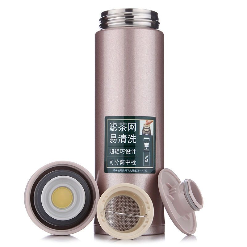 象印zojirushi商务真空保温杯男士泡茶水杯带滤网340ml杯子香槟色px