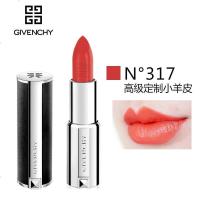 GIVENCHY纪梵希口红 高定香榭天鹅绒唇膏 小羊皮口红 317 暖柿红 不易脱妆;显色