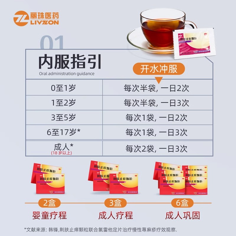 丽珠 荆肤止痒颗粒3g*10袋/盒清热解毒止痒儿童宝宝小孩丘疹性荨麻疹中药成人官方旗舰店正品高清大图