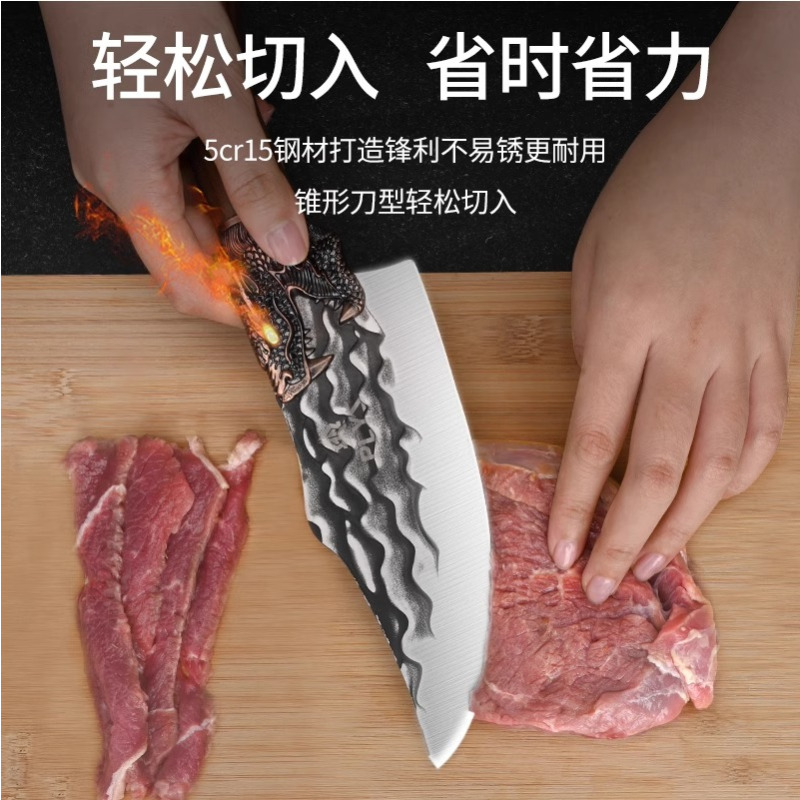 龙泉剔骨杀猪专用刀具刮猪肉毛刀放血尖刀屠宰杀猪剥皮专用8177