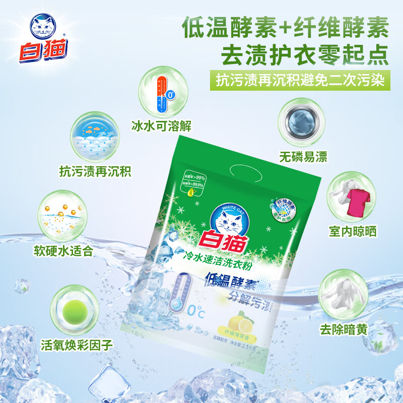 白猫冷水速洁无磷洗衣粉2.5kgC21115404高清大图