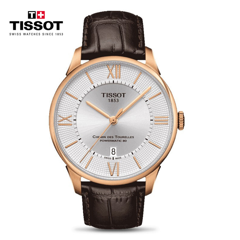 天梭(TISSOT)瑞士手表 杜鲁尔系列皮带男士机械表T099.407.36.038.00