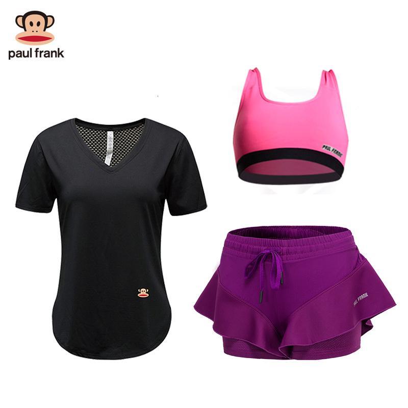 Paul Frank/大嘴猴瑜伽运动套装女夏跑步健身服速干瑜伽服三件套